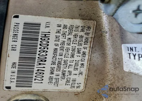 1994 Honda Accord Lx из США, поврежденный, VIN 1HGCD5630RA146021